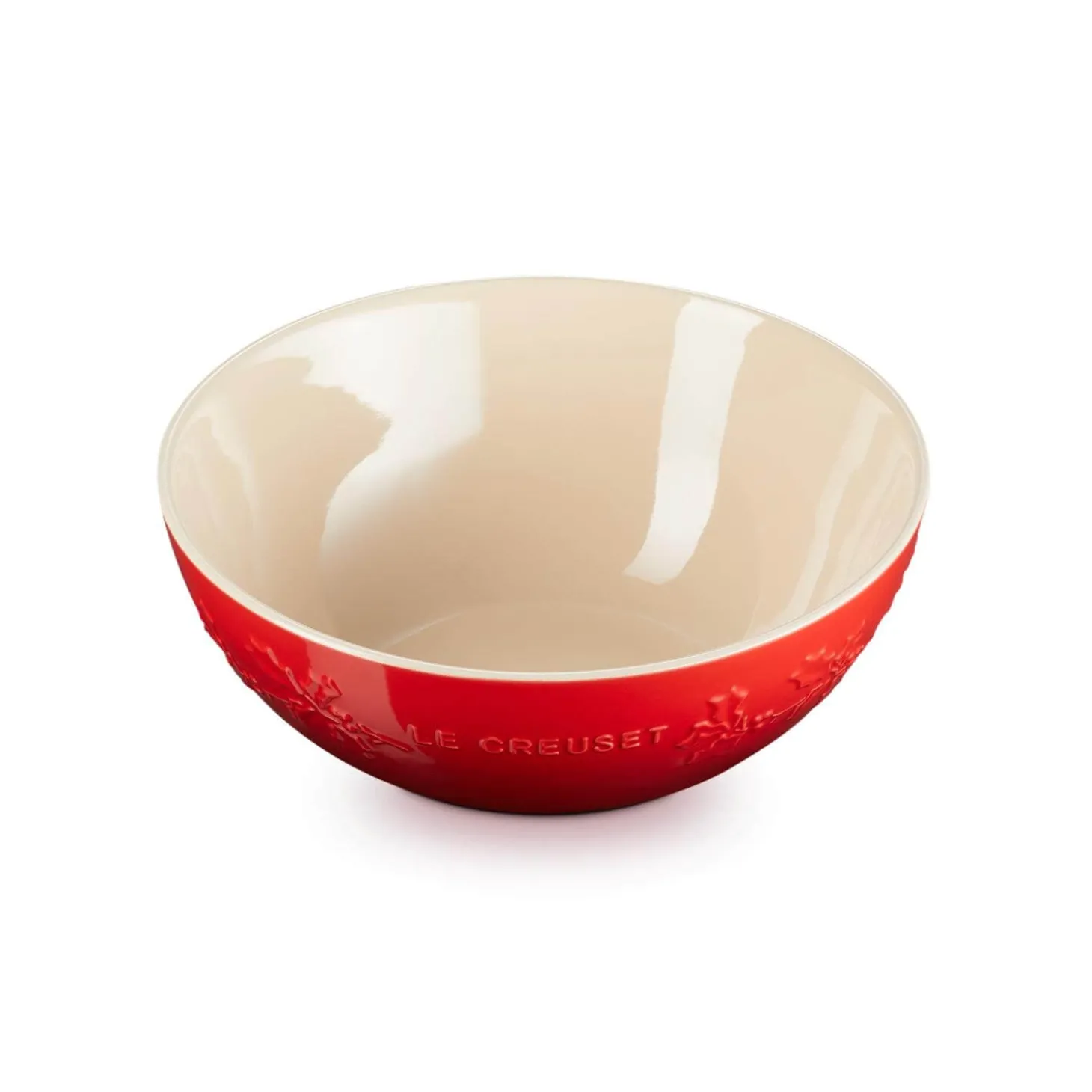 Le Creuset Holly 25cm Stoneware Serving Bowl - Cerise