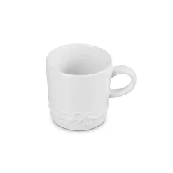 Le Creuset Holly Stoneware Cappuccino Mug - White