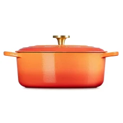 Le Creuset Limited Edition Signature 29cm Cast Iron Oval Casserole - Flamme Doree