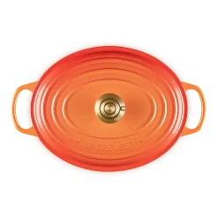 Le Creuset Limited Edition Signature 29cm Cast Iron Oval Casserole - Flamme Doree