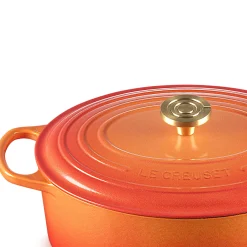 Le Creuset Limited Edition Signature 29cm Cast Iron Oval Casserole - Flamme Doree