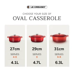Le Creuset Limited Edition Signature 29cm Cast Iron Oval Casserole - Flamme Doree