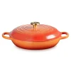 Le Creuset Limited Edition Signature 30cm Cast Iron Shallow Casserole - Flamme Doree