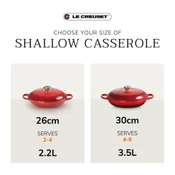 Le Creuset Limited Edition Signature 30cm Cast Iron Shallow Casserole - Flamme Doree