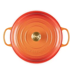 Le Creuset Limited Edition Signature 30cm Cast Iron Shallow Casserole - Flamme Doree