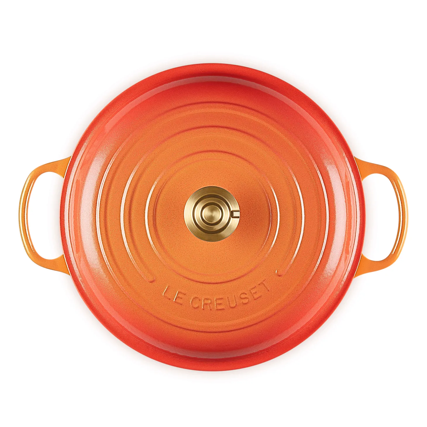 Le Creuset Limited Edition Signature 30cm Cast Iron Shallow Casserole - Flamme Doree