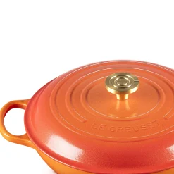 Le Creuset Limited Edition Signature 30cm Cast Iron Shallow Casserole - Flamme Doree
