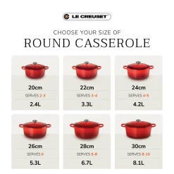 Le Creuset Limited Edition Signature 24cm Cast Iron Round Casserole - Flamme Doree