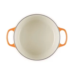 Le Creuset Limited Edition Signature 24cm Cast Iron Round Casserole - Flamme Doree