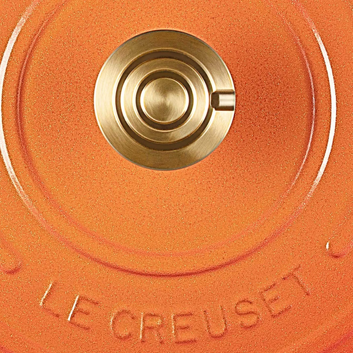 Le Creuset Limited Edition Signature 24cm Cast Iron Round Casserole - Flamme Doree