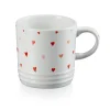 Le Creuset 350ml Stoneware Heart Decal White Mug