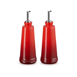 Le Creuset 300ml Stoneware Oil & Vinegar Set - Cerise