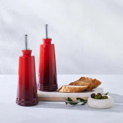 Le Creuset 300ml Stoneware Oil & Vinegar Set - Cerise