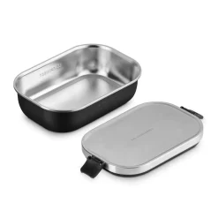 Le Creuset 'On The Go' Stainless Steel 900ml Rectangular Lunch Box - Satin Black