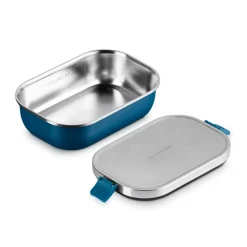 Le Creuset 'On The Go' Stainless Steel 900ml Rectangular Lunch Box - Deep Teal