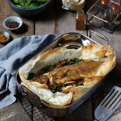 Le Creuset 3-Ply Stainless Steel Rectangular Roaster - 35cm