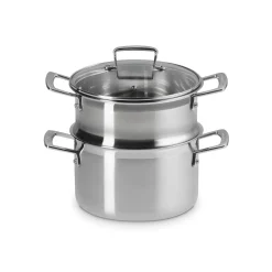 Le Creuset 3-Ply Stainless Steel Casserole with Steamer - 20cm