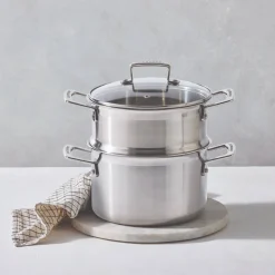 Le Creuset 3-Ply Stainless Steel Casserole with Steamer - 20cm