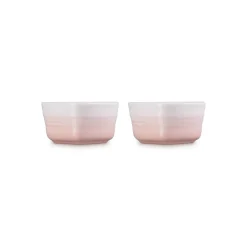 Le Creuset Set of 2 Heart Stoneware Ramekins - Shell Pink