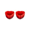 Le Creuset Set of 2 Heart Stoneware Ramekins - Cerise