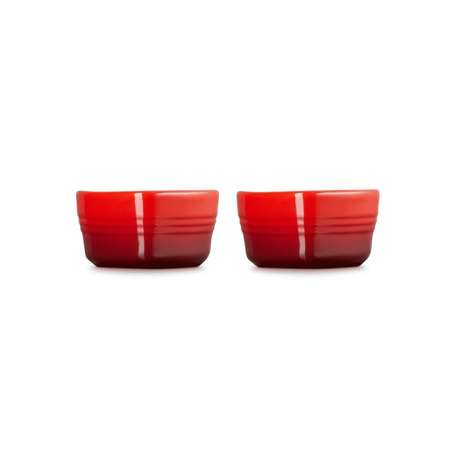 Le Creuset Set of 2 Heart Stoneware Ramekins - Cerise