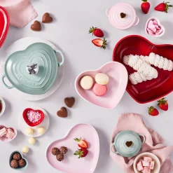 Le Creuset Set of 4 Mini Heart Stoneware Bowls - Mixed Colours