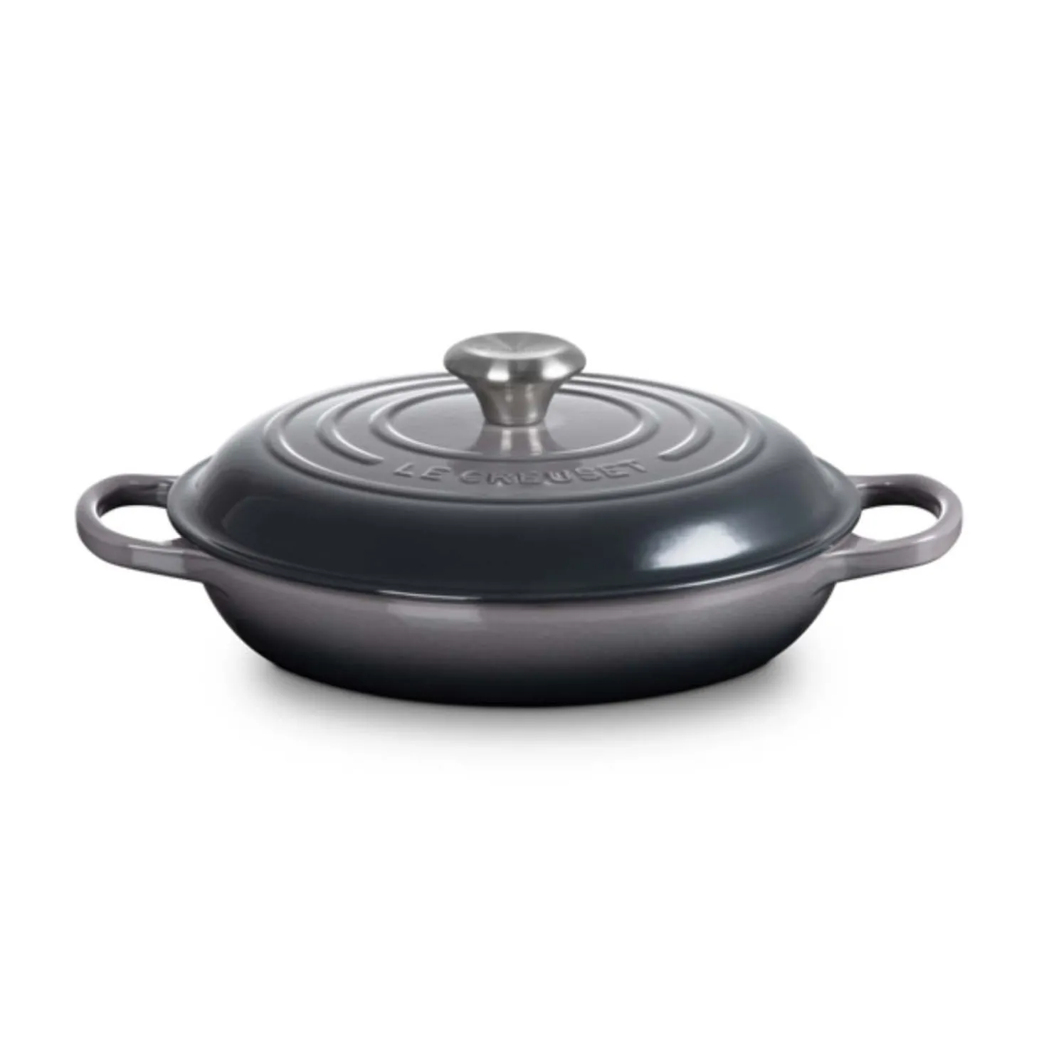 Le Creuset Signature Cast Iron 26cm Shallow Casserole - Flint