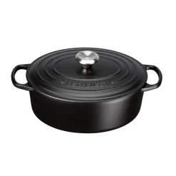 Le Creuset Signature Cast Iron 29cm Oval Casserole - Satin Black