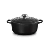 Le Creuset Signature Cast Iron 20cm Round Casserole - Satin Black