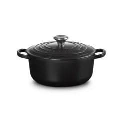 Le Creuset Signature Cast Iron 20cm Round Casserole - Satin Black