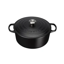 Le Creuset Signature Cast Iron 20cm Round Casserole - Satin Black