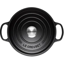 Le Creuset Signature Cast Iron 20cm Round Casserole - Satin Black