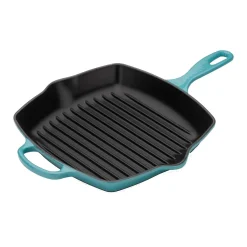 Le Creuset Signature Cast Iron 26cm Square Grillit - Teal