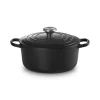 Le Creuset Signature Cast Iron 24cm Round Casserole - Satin Black