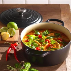 Le Creuset Signature Cast Iron 24cm Round Casserole - Satin Black
