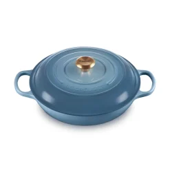 Le Creuset Signature Cast Iron 30cm Shallow Round Casserole - Chambray