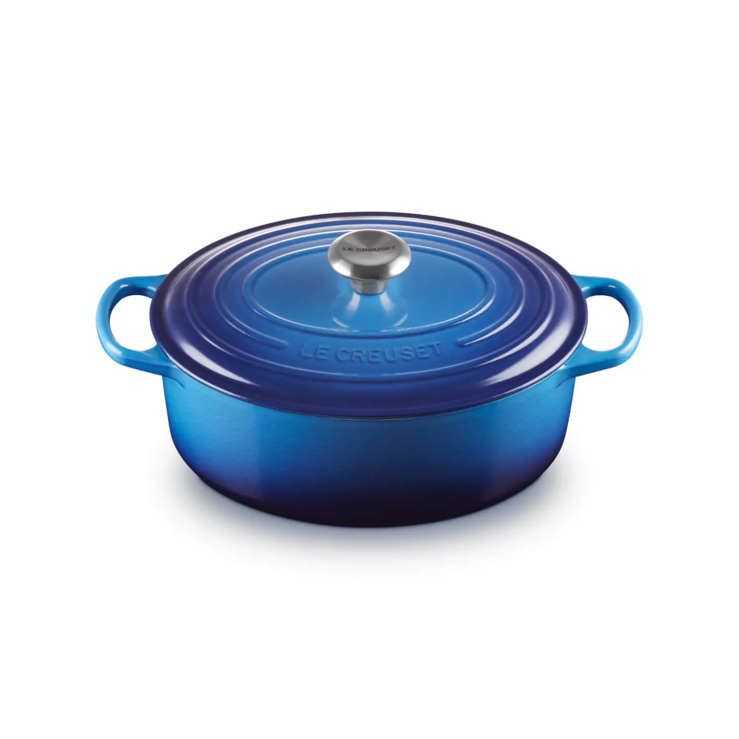 Le Creuset Signature Cast Iron 29cm Oval Casserole - Azure
