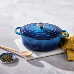 Le Creuset Signature Cast Iron 29cm Oval Casserole - Azure