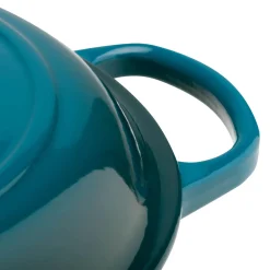 Le Creuset Signature Cast Iron 30cm Shallow Casserole - Deep Teal