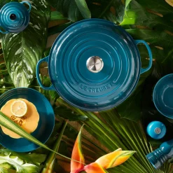 Le Creuset Signature Cast Iron 30cm Shallow Casserole - Deep Teal