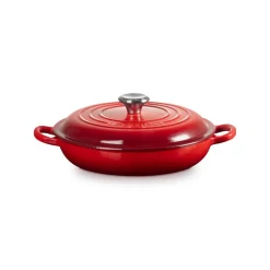 Le Creuset Signature Cast Iron 22cm Shallow Casserole - Cerise