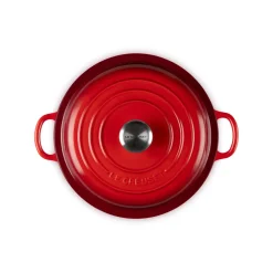 Le Creuset Signature Cast Iron 22cm Shallow Casserole - Cerise