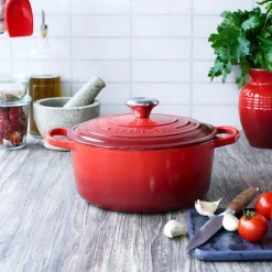 Le Creuset Signature Cast Iron 22cm Round Casserole - Cerise