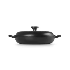 Le Creuset Signature Cast Iron 22cm Shallow Casserole - Satin Black