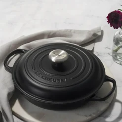 Le Creuset Signature Cast Iron 22cm Shallow Casserole - Satin Black