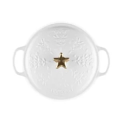 Le Creuset Signature Cast Iron 24cm Christmas Noel Casserole - Cotton
