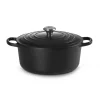 Le Creuset Signature Cast Iron 28cm Round Casserole - Satin Black