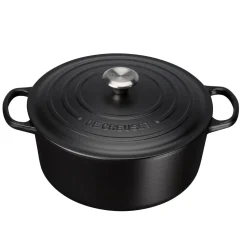 Le Creuset Signature Cast Iron 28cm Round Casserole - Satin Black