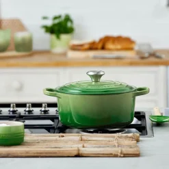 Le Creuset Signature Cast Iron 20cm Round Casserole - Bamboo Green