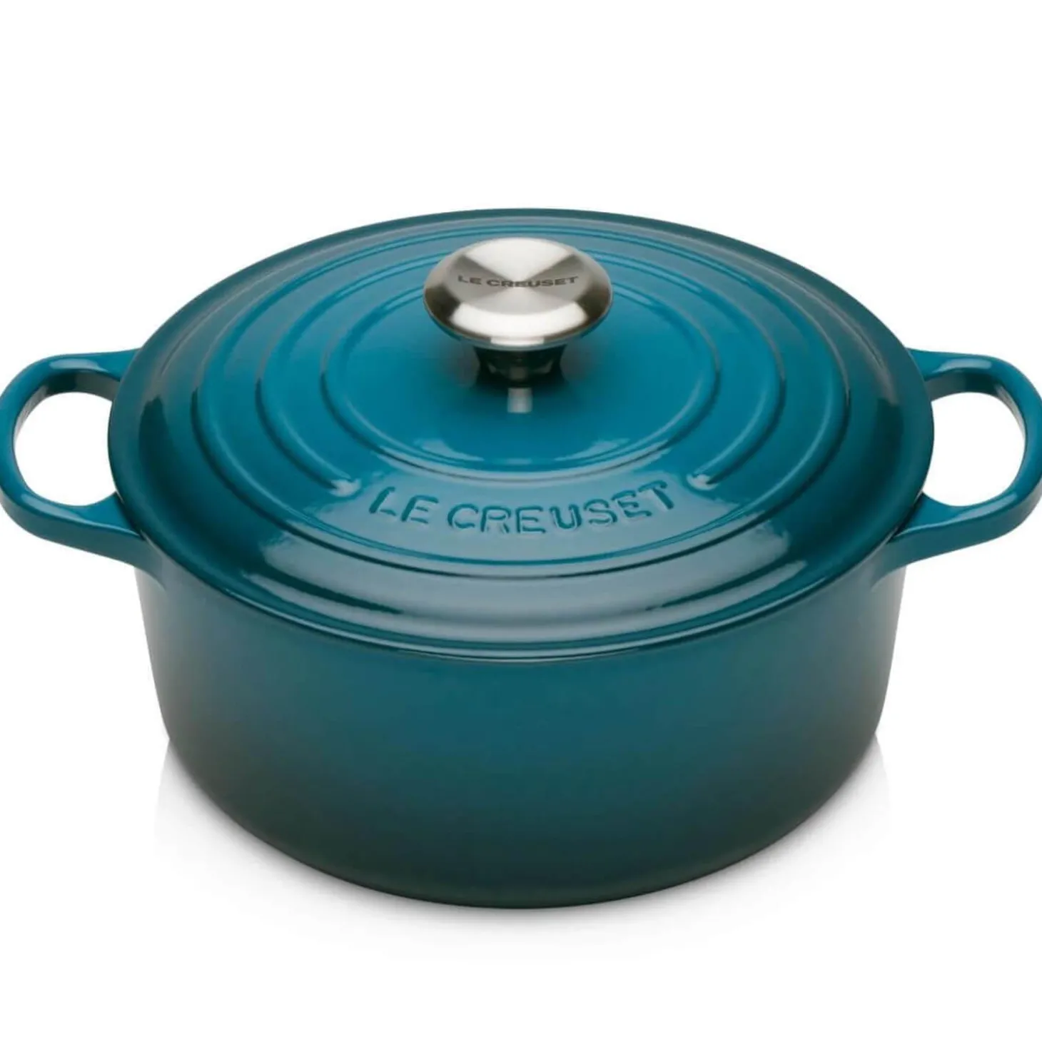 Le Creuset Signature Cast Iron 24cm Round Casserole - Deep Teal